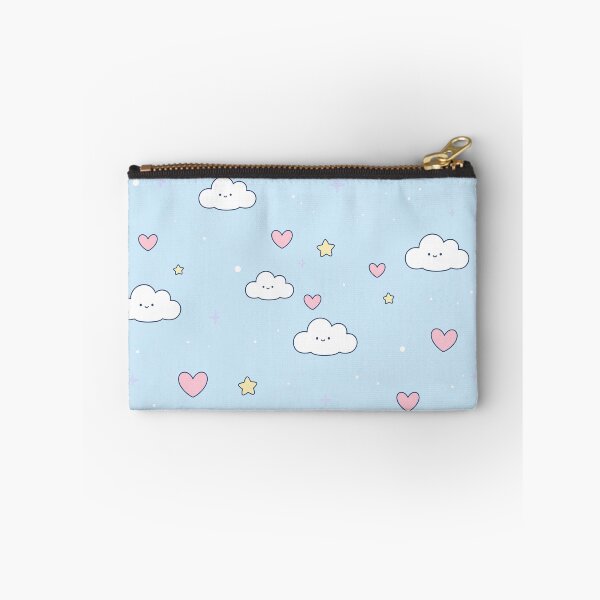 Item preview, Kawaii Cloud Heart Pattern Pastel Blue Dreamy Sky designed and sold by LenNo9881.