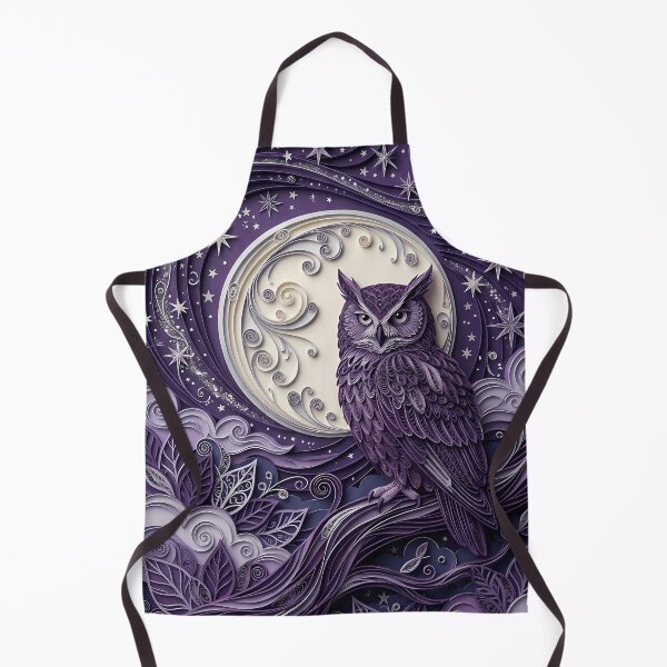 Item preview, Layered Paper Cut Mystical Owl Under Starry Moon designed and sold by GrinGalore.