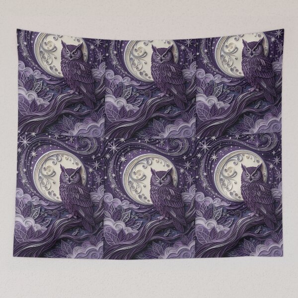 Item preview, Layered Paper Cut Mystical Owl Under Starry Moon designed and sold by GrinGalore.