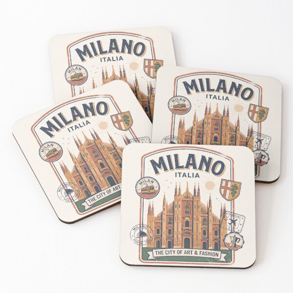 Item preview, Milano Italia Vintage Travel Poster Duomo Milan Stamps designed and sold by Amir Faysal.