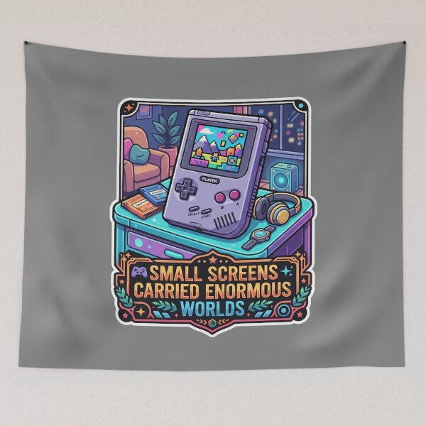Item preview, Sleek Handheld Console Abstract Game World Lounge Art designed and sold by KhAIa Reeve Art Studio.