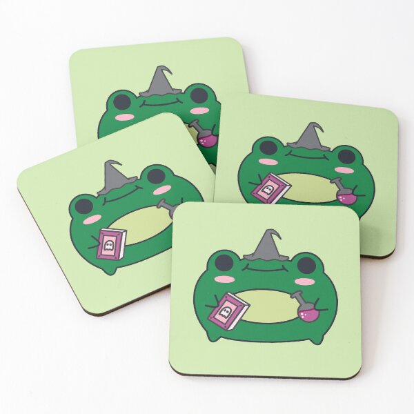Item preview, Cute Frog Wearing Witch Hat – Kawaii Illustration designed and sold by DrawnByAllu.