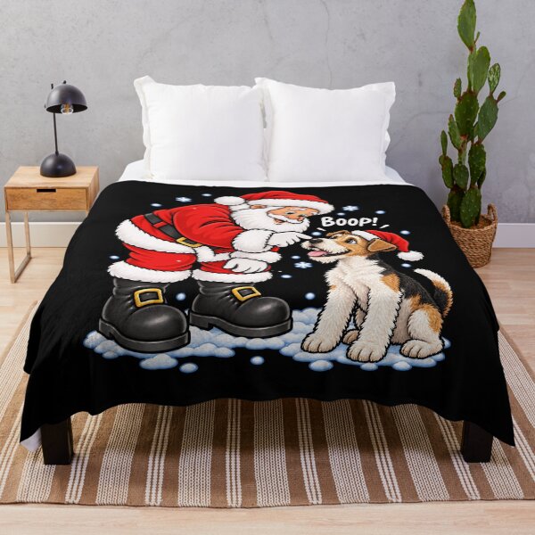 Item preview, Funny Wire Fox Terrier Dog Santa Boop Merry Chirstmas Mom Dad designed and sold by rafaeltto.