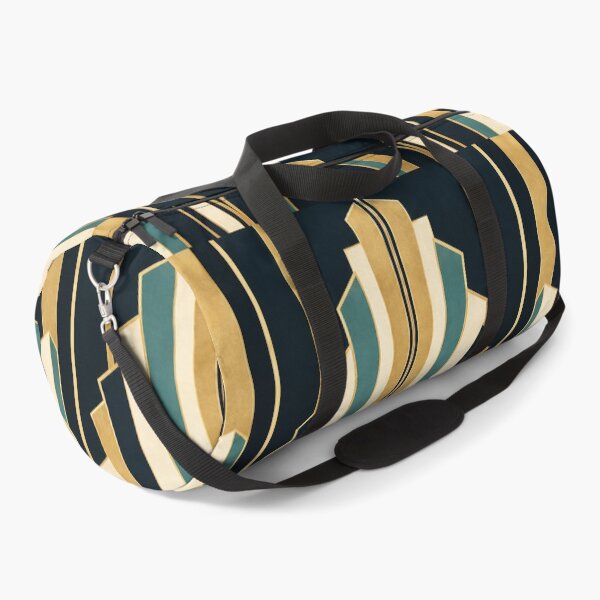 Item preview, Art Deco Architectural Fan – Navy Blue Gold and Teal Geometric Design designed and sold by astersgraphics.