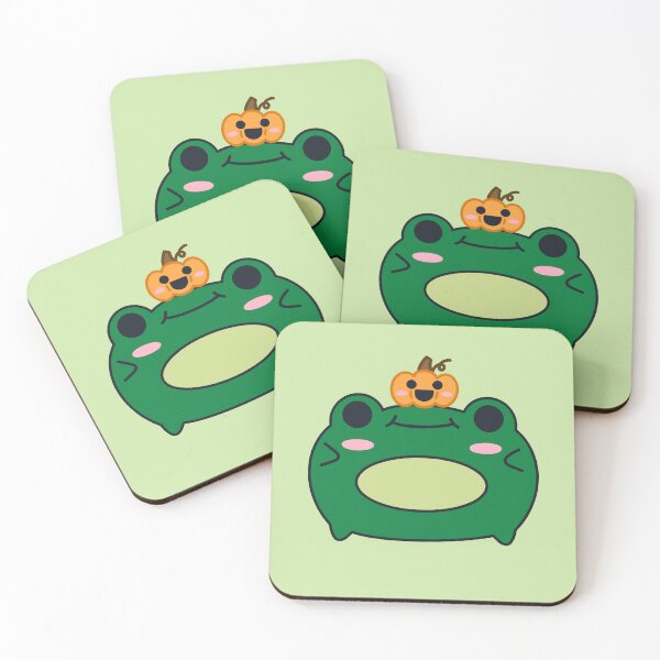 Item preview, Cute Frog Wearing Pumpkin Hat – Kawaii Illustration designed and sold by DrawnByAllu.