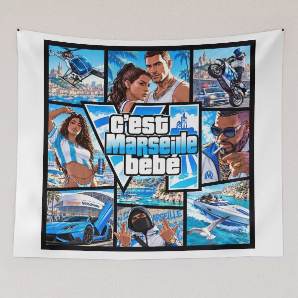 Item preview, This is Marseille, baby – GTA parody, urban illustration designed and sold by Jayteezy.