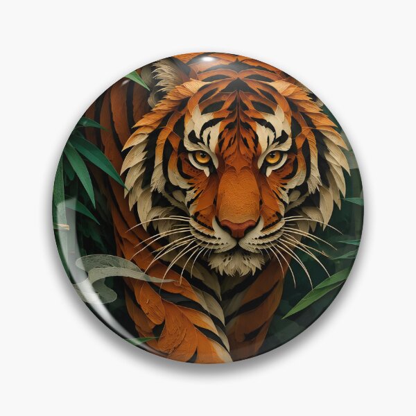 Item preview, Layered Paper Cut Majestic Tiger in Bamboo Forest designed and sold by GrinGalore.