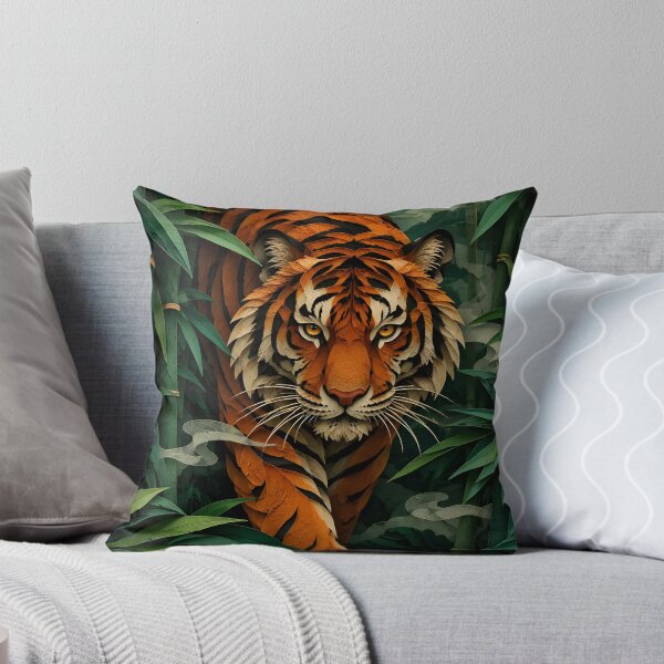 Item preview, Layered Paper Cut Majestic Tiger in Bamboo Forest designed and sold by GrinGalore.