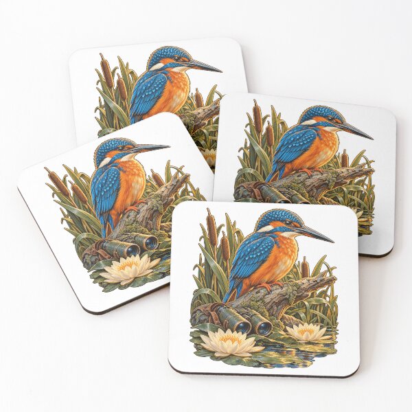Item preview, Kingfisher Birdwatching River Nature Art designed and sold by TeNovaStudio.