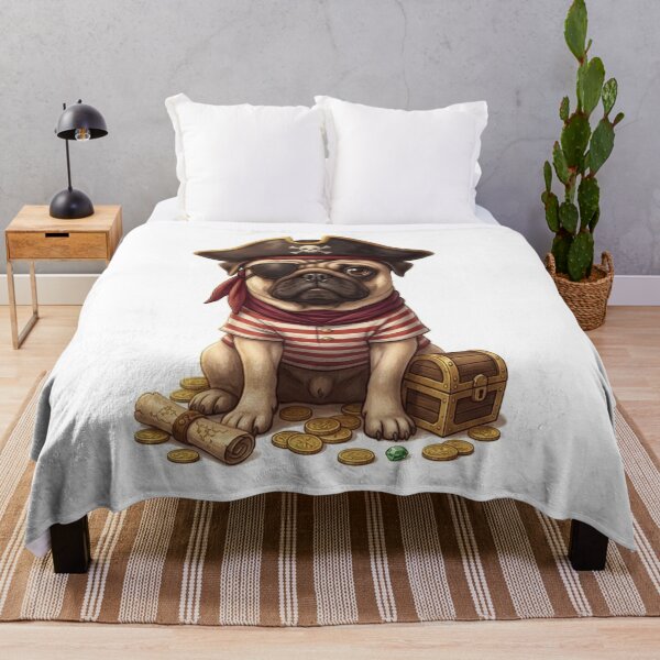Item preview, Cute Pug in Pirate Costume designed and sold by Angel & Mortimer .
