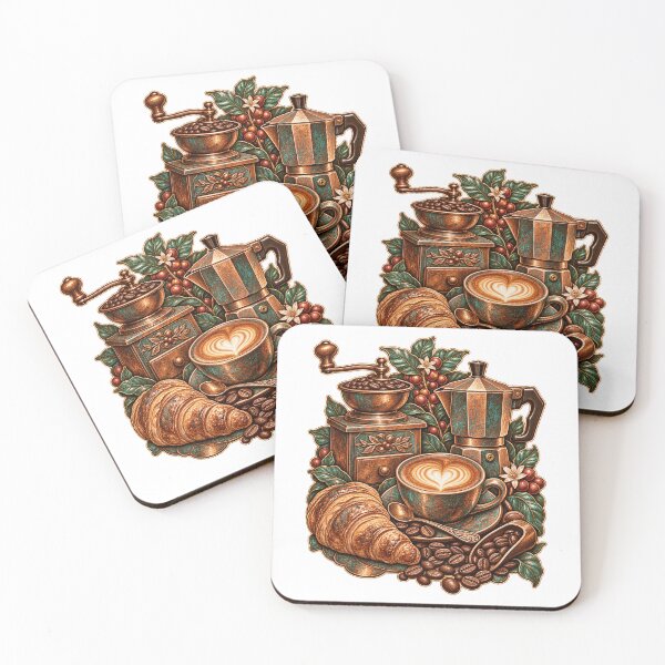 Item preview, Home Coffee Espresso Croissant Cafe Art designed and sold by TeNovaStudio.