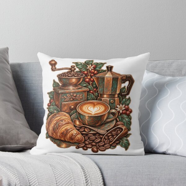 Item preview, Home Coffee Espresso Croissant Cafe Art designed and sold by TeNovaStudio.