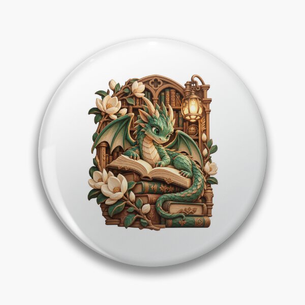 Item preview, Tiny Dragon Reading Library Book Lover Art designed and sold by TeNovaStudio.