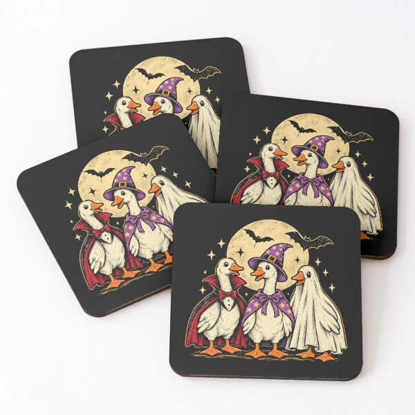 Item preview, Vintage Halloween Geese Trio Costumes Under Full Moon designed and sold by Moizento.