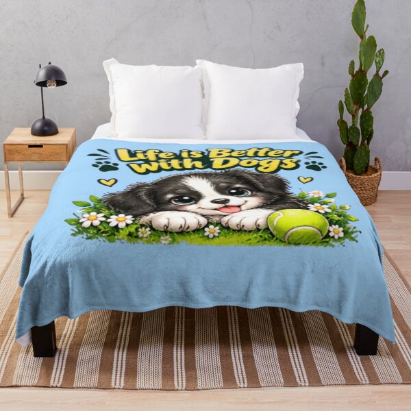 Item preview, Life Is Better with Dogs – Cute Puppy and Ball designed and sold by MushArtist.