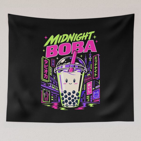 Item preview, 90s Anime Midnight Boba Milk Tea designed and sold by RAS-77.