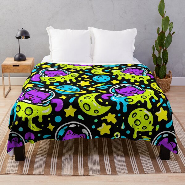 Item preview, Cute Alien Cat Flying Neon UFO designed and sold by Thai Vibe Studio.