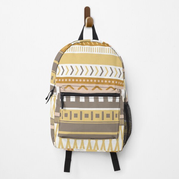 Item preview, Modern Geometric Stripe Pattern in Mustard, Grey, and Blush designed and sold by Kelly Dietrich Mandalas & Colorful Patterns.