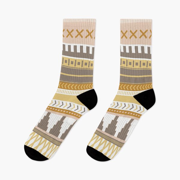 Item preview, Modern Geometric Stripe Pattern in Mustard, Grey, and Blush designed and sold by Kelly Dietrich Mandalas & Colorful Patterns.
