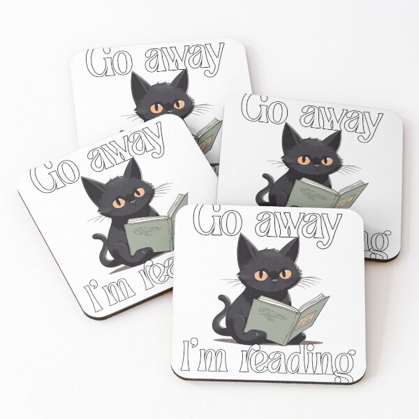Item preview, Go Away I'm Reading - Funny Introvert Black Cat Bookworm designed and sold by i-am-who-i-am85.