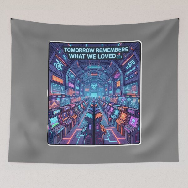 Item preview, Vast Futuristic Arcade Hall Glowing Abstract Game Machines designed and sold by KhAIa Reeve Art Studio.