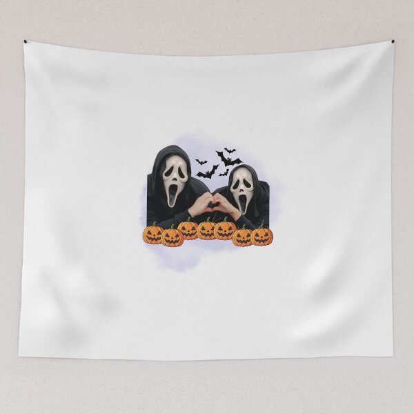 Item preview,  Spooky Halloween Couple Ghost Masks with Pumpkins – Scary Cute Design designed and sold by Palette _Vibes.