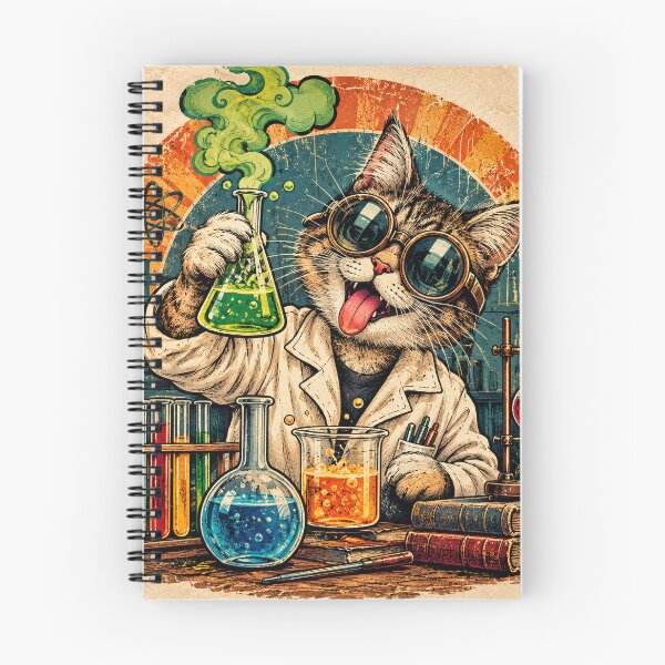 Item preview, Funny Mad Scientist Cat – Vintage Chemistry Laboratory Art designed and sold by Aayitham.