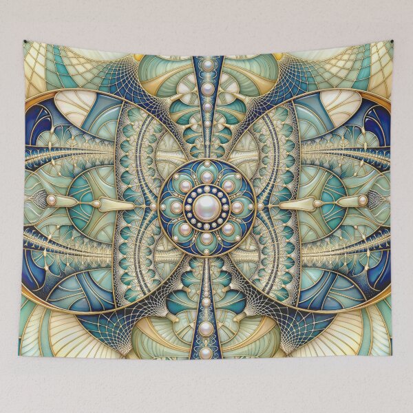 Item preview, Art Deco Ocean Pearl Geometric Mandala designed and sold by Frackxion.