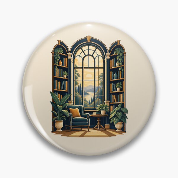 Item preview, Cozy Library Reading Nook – Arched Window Book Lover Illustration designed and sold by astersgraphics.