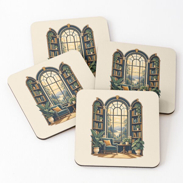 Item preview, Cozy Library Reading Nook – Arched Window Book Lover Illustration designed and sold by astersgraphics.