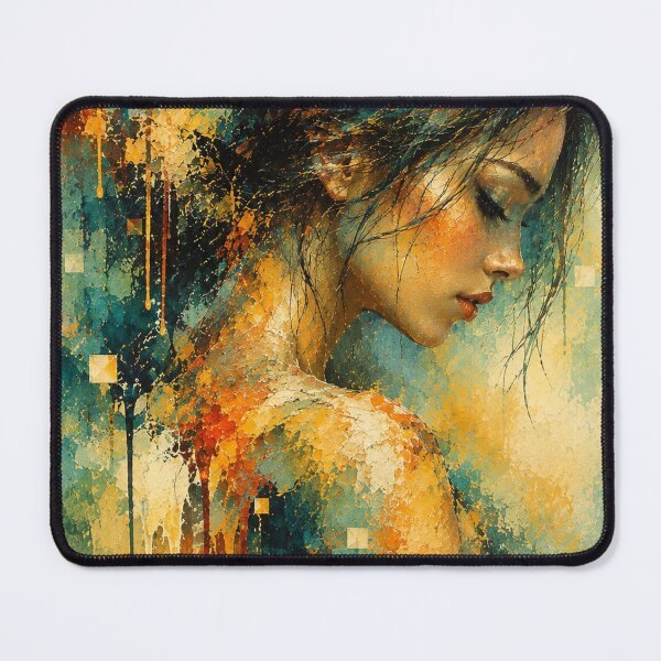 Item preview, Cascading Emotions - Abstract Portrait in Teal and Amber designed and sold by Joey Santiago.