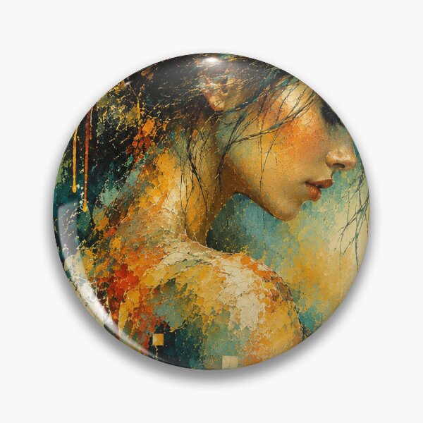 Item preview, Cascading Emotions - Abstract Portrait in Teal and Amber designed and sold by Joey Santiago.