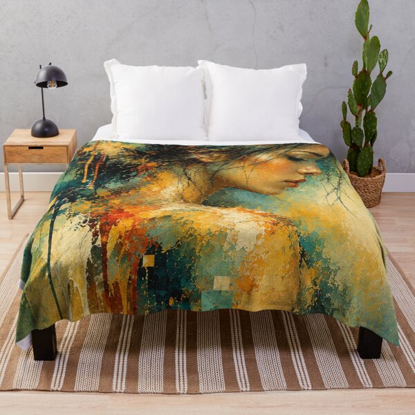 Item preview, Cascading Emotions - Abstract Portrait in Teal and Amber designed and sold by Joey Santiago.