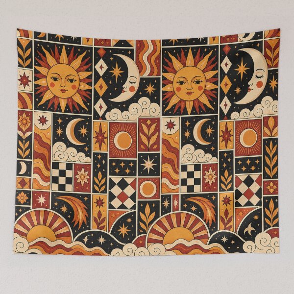 Item preview, Solar Folk Celestial Patchwork Socks designed and sold by Bawwe.
