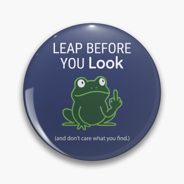 Item preview, Leap Before You Look Funny Rebel Frog Flipping Off designed and sold by Amir Faysal.