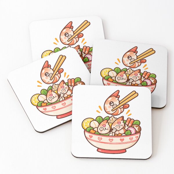 Item preview, Cute Kawaii Seafood Dumpling Bowl with Chopsticks Japanese Food designed and sold by mumeaw.