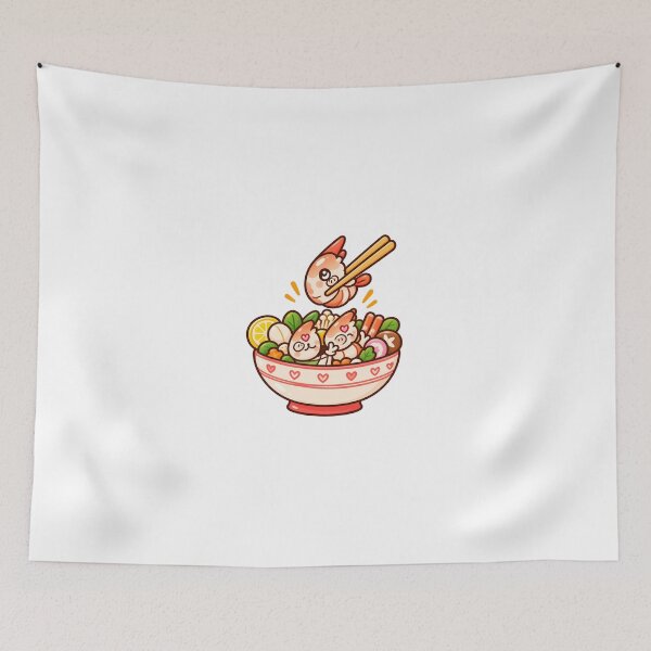 Item preview, Cute Kawaii Seafood Dumpling Bowl with Chopsticks Japanese Food designed and sold by mumeaw.