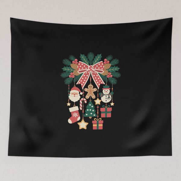 Item preview, Christmas Ornaments Garland – Cute Santa Snowman Holiday Art designed and sold by jkrphoto.