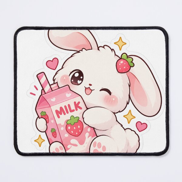 Item preview, Strawberry Milk Bunny Sticker designed and sold by ArtCrushWorks.