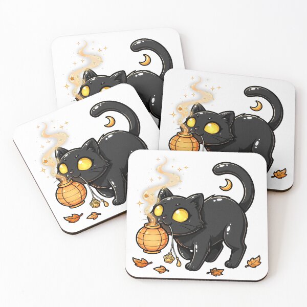 Item preview, Black Cat with Paper Lantern designed and sold by LunaGlow Studio.
