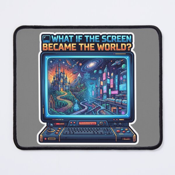 Item preview, Colossal Monitor Frame RPG Fantasy Futuristic City Landscape designed and sold by KhAIa Reeve Art Studio.