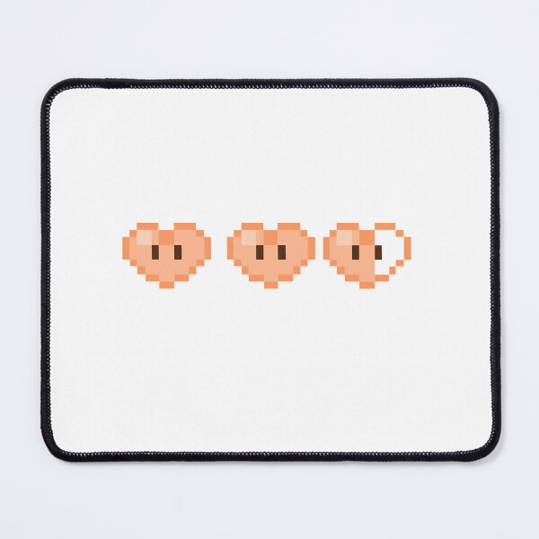 Item preview, Pixel Art Hearts Health Bar - Retro Cute Pastel Orange Hearts designed and sold by DanisPixieArt.