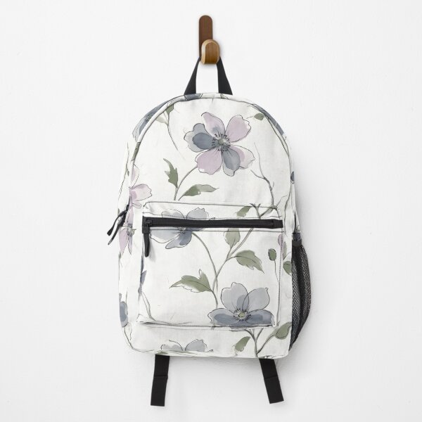 Item preview, Slate Grey and Lilac Anemone Repeat Print designed and sold by VelloomStore.