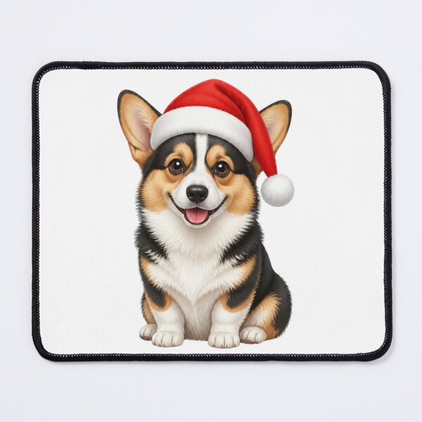 Item preview, Cute Tricolor Corgi Wearing Santa Hat Christmas Dog designed and sold by vekotpu.