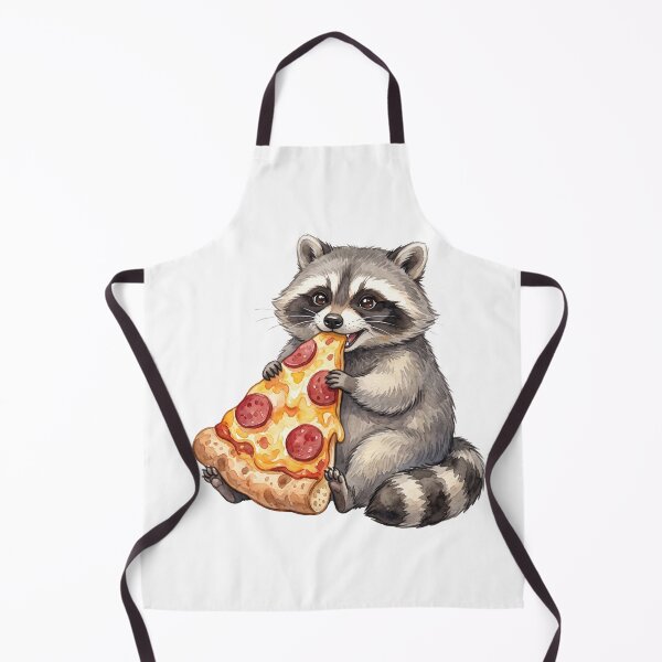 Item preview, Hungry Raccoon Holding Giant Pizza Slice Watercolor Art designed and sold by Digitalphoto4u.