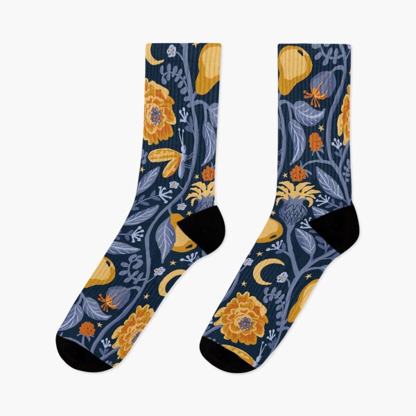 Item preview, Midnight Fruit Garden - Orange and Steel Blue designed and sold by kobyakov.