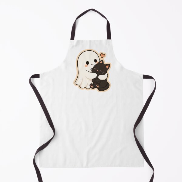 Item preview, Cute Ghost Hugging Black Cat – Whimsical Spooky Autumn Hug & Heart designed and sold by Alchemy8House.