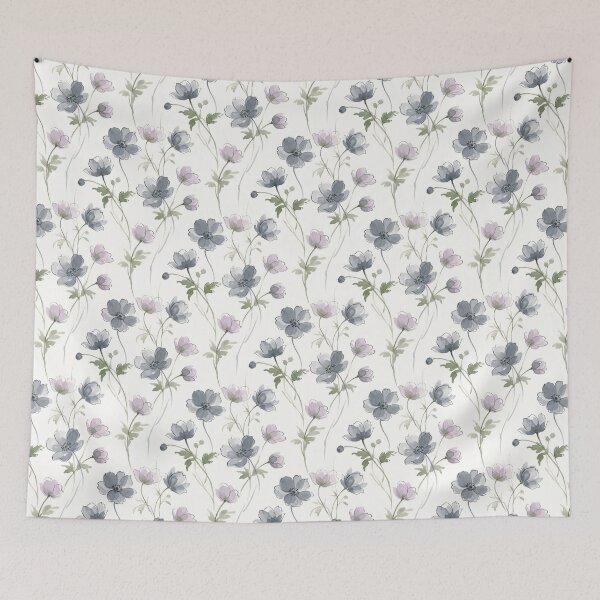 Item preview, Chinoiserie Ink Wash Anemone Botanical Design designed and sold by VelloomStore.