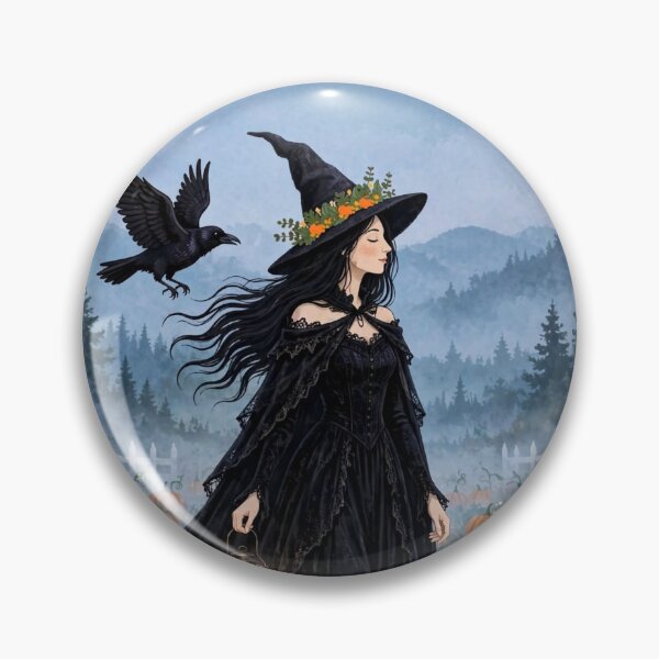 Item preview,  The Witch and Her Raven Walking with a Candle Holder  designed and sold by DibujandoPorfa.