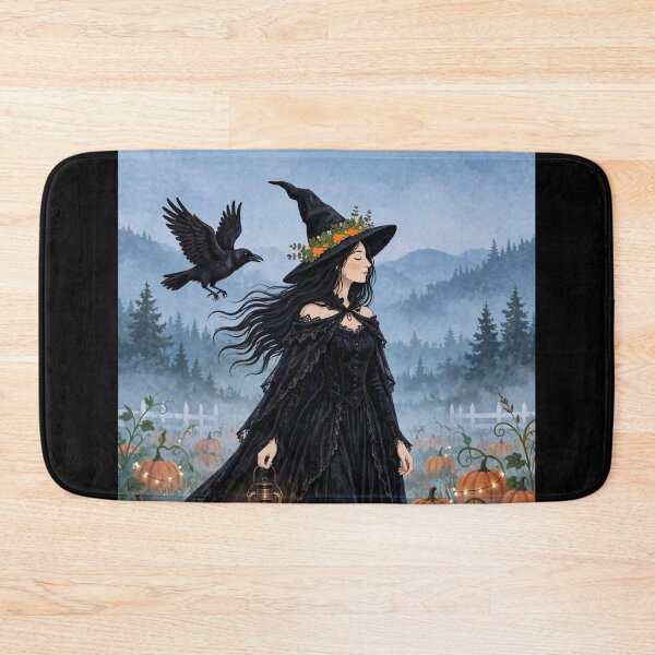 Item preview,  The Witch and Her Raven Walking with a Candle Holder  designed and sold by DibujandoPorfa.
